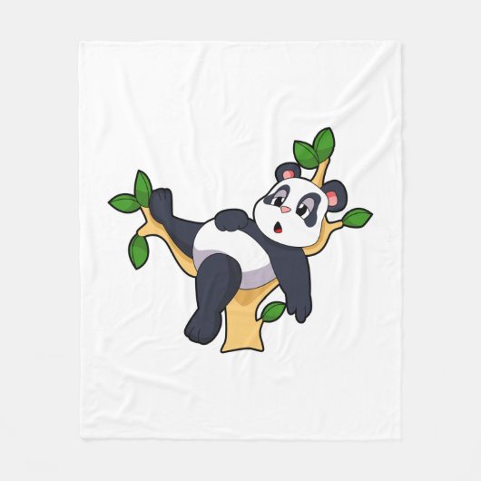 Panda op boom fleece deken (Voorkant)