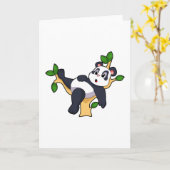 Panda op boom kaart (Gele Bloem)