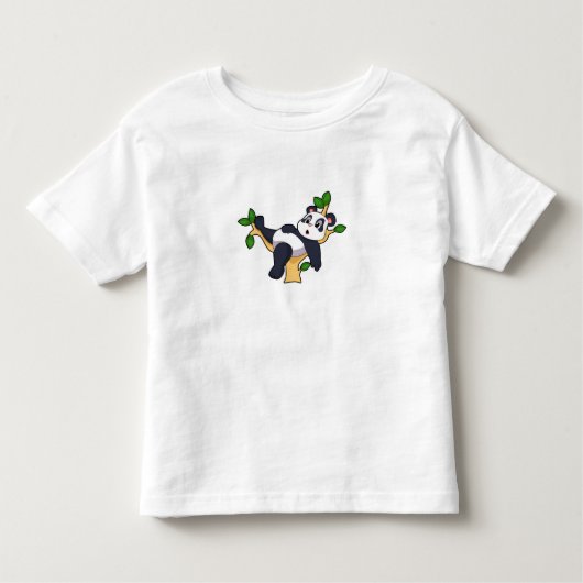 Panda op boom kinder shirts (Voorkant)