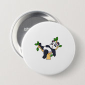 Panda op boom ronde button 7,6 cm (Voorkant /achterkant)