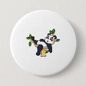 Panda op boom ronde button 7,6 cm (Voorkant)