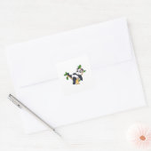 Panda op boom vierkante sticker (Envelop)