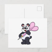 Panda op Darts met Pijl Briefkaart (Voorkant / Achterkant)