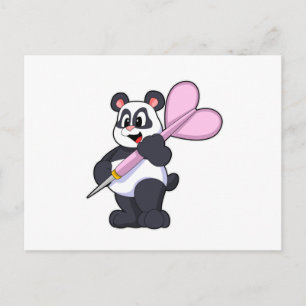 Panda op Darts met Pijl Briefkaart