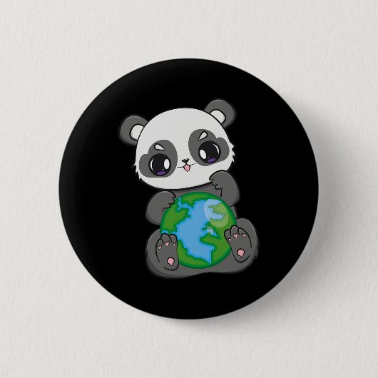 Panda op de Dag van de aarde Ronde Button 5,7 Cm (Voorkant)