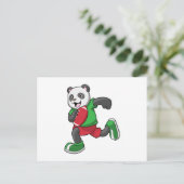 Panda op Football met apparatuur Briefkaart (Staand voorkant)