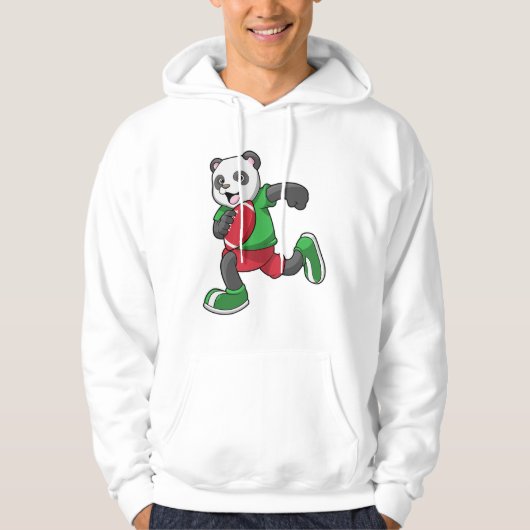 Panda op Football met apparatuur Hoodie (Voorkant)