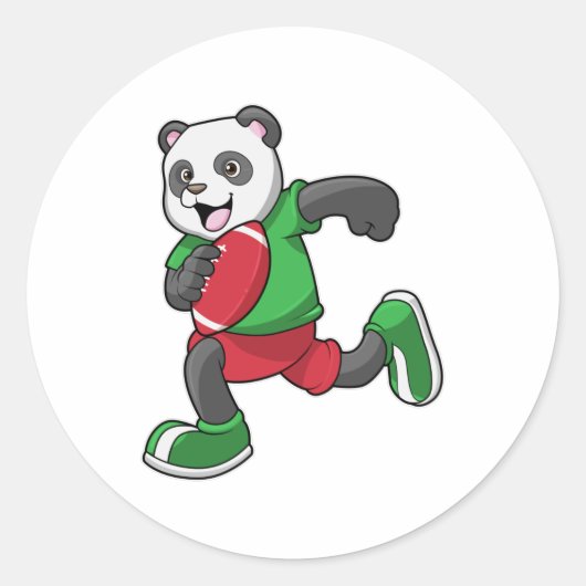 Panda op Football met apparatuur Ronde Sticker (Voorkant)