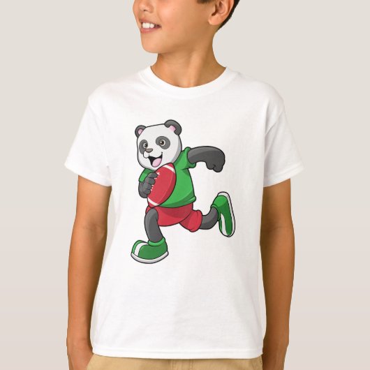 Panda op Football met apparatuur T-shirt (Voorkant)