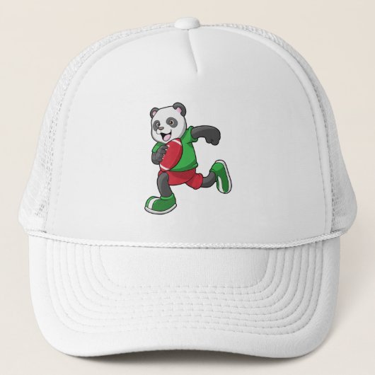 Panda op Football met apparatuur Trucker Pet (Voorkant)