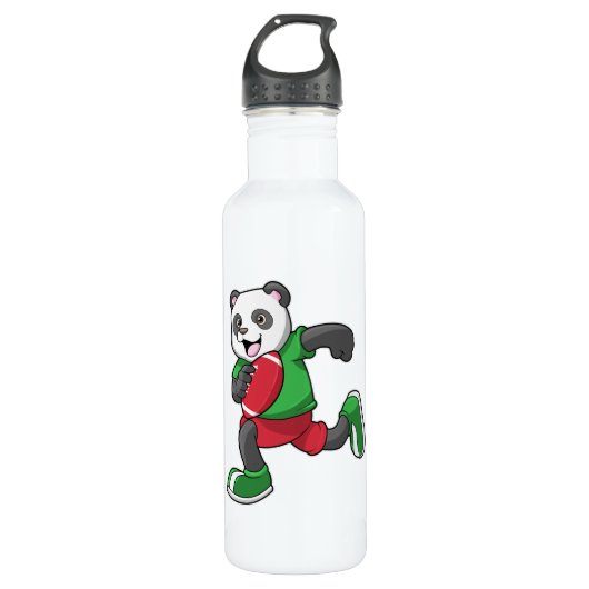 Panda op Football met apparatuur Waterfles (Voorkant)