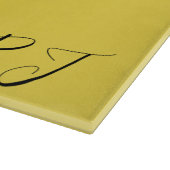  Panda op gele achtergrond Monogram Initiaal Snijplank (Hoek)