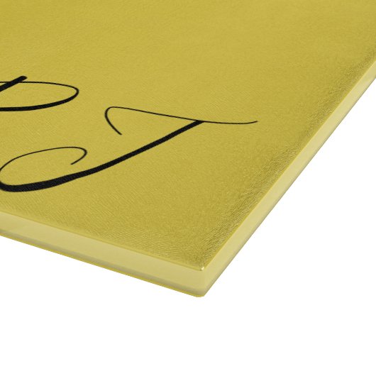  Panda op gele achtergrond Monogram Initiaal Snijplank (Hoek)