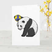 Panda op Handball Sports Kaart (Gele Bloem)