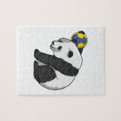 Panda op Handball Sports Legpuzzel (Horizontaal)