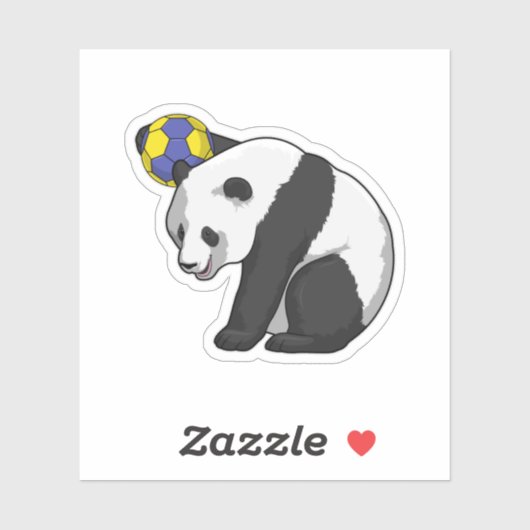 Panda op Handball Sports Sticker (Vel)