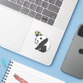 Panda op Handball Sports Sticker (Laptop met iPhone)