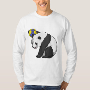 Panda op Handball Sports T-shirt