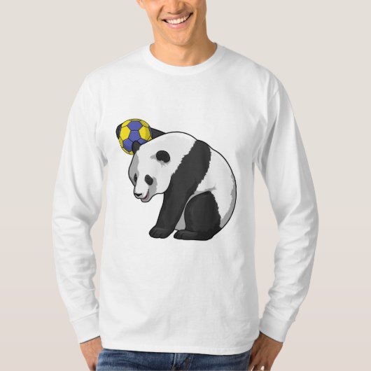 Panda op Handball Sports T-shirt (Voorkant)
