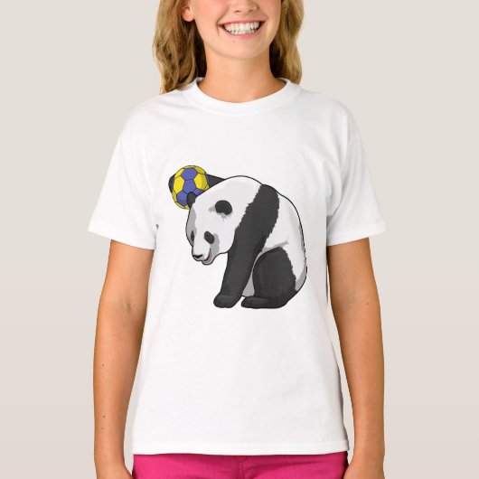 Panda op Handball Sports T-shirt (Voorkant)