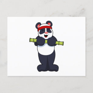 Panda op het werk uit met Bamboe Weight Briefkaart