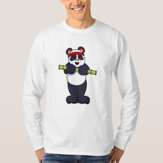 Panda op het werk uit met Bamboe Weight T-shirt (Voorkant)