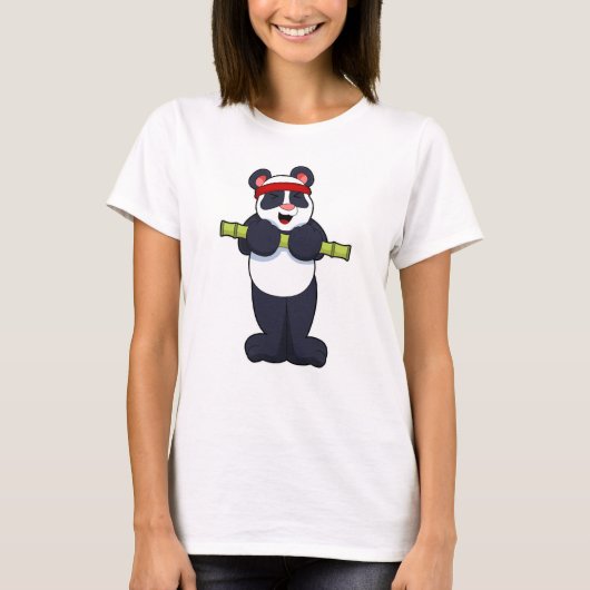 Panda op het werk uit met Bamboe Weight T-shirt (Voorkant)