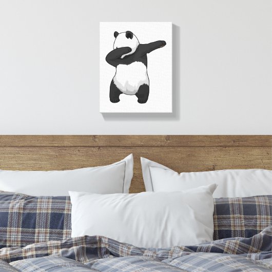 Panda op Hip Hop Dance Dab Canvas Afdruk (Insitu (Slaapkamer))