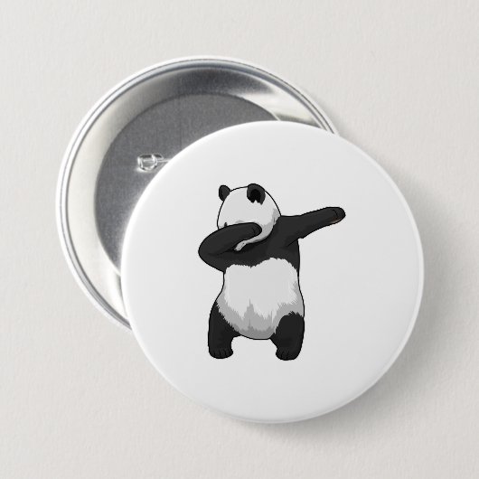 Panda op Hip Hop Dance Dab Ronde Button 7,6 Cm (Voorkant /achterkant)