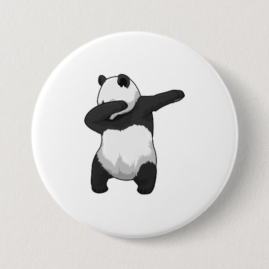 Panda op Hip Hop Dance Dab Ronde Button 7,6 Cm (Voorkant)