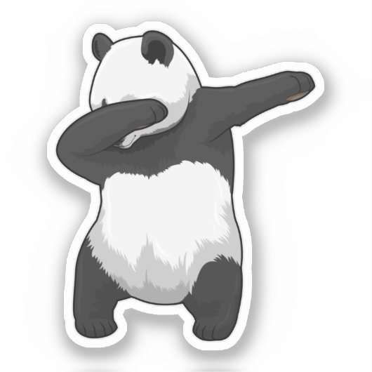 Panda op Hip Hop Dance Dab Sticker (Voorkant)