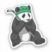 Panda op ijshockey met ijshockeystick sticker (Voorkant)