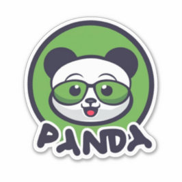 Panda op maat gesneden vinyl Sticker