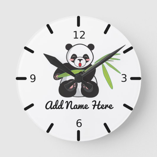 Panda op maat ronde klok (Voorkant)
