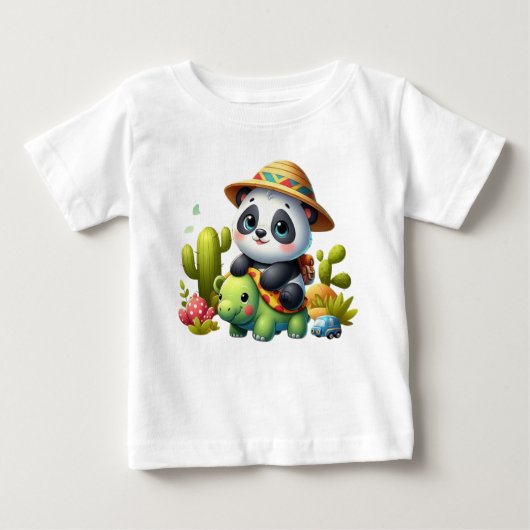 Panda op Safari Baby Adventure T-shirt (Voorkant)