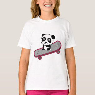 Panda op skateboard t-shirt