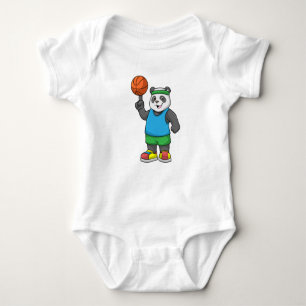 Panda op sport met Basketball Romper