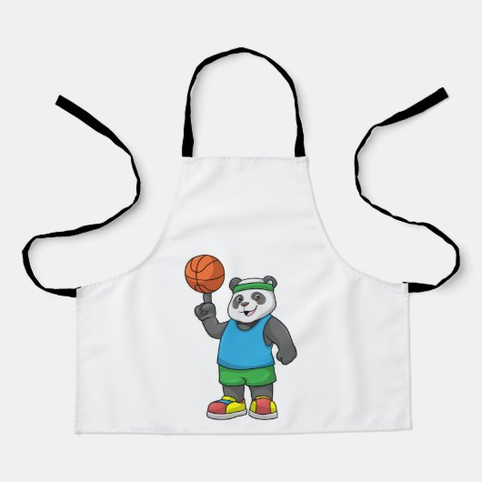 Panda op sport met Basketball Schort (Voorkant)