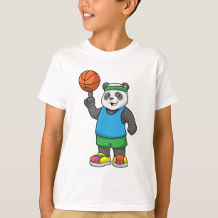 Panda op sport met Basketball T-shirt