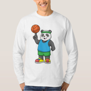 Panda op sport met Basketball T-shirt