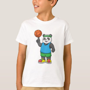 Panda op sport met Basketball T-shirt