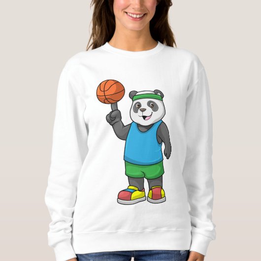 Panda op sport met Basketball Trui (Voorkant)