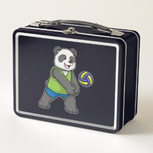 Panda op sport met volleybal
