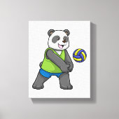 Panda op sport met volleybal canvas afdruk (Voorkant)