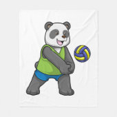 Panda op sport met volleybal fleece deken (Voorkant)