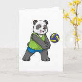 Panda op sport met volleybal kaart (Gele Bloem)