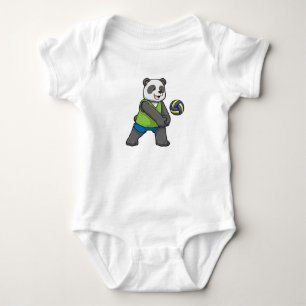 Panda op sport met volleybal romper