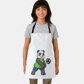 Panda op sport met volleybal schort (Insitu)