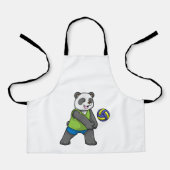 Panda op sport met volleybal schort (Voorkant)