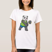 Panda op sport met volleybal t-shirt (Voorkant)